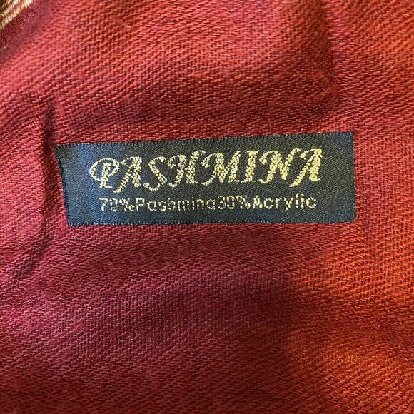 Pashmina Scarf Wrap Shawl Multicolor Paisley Fringe Artisan Art To Wear Designer - Picture 4 of 4